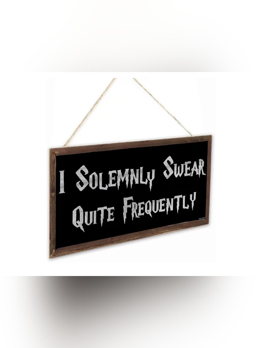 BNWT I Solemnly Swear Black Hanging Chalkboard Sign